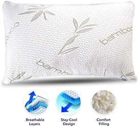  Sleepsia Bamboo Pillow - Premium Pillows for Sleeping - Memory Foam Pillow-King