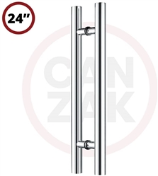  Canzak 24 inch Brushed Stainless Steel Pull Push Door Handles, Interior or Exterior