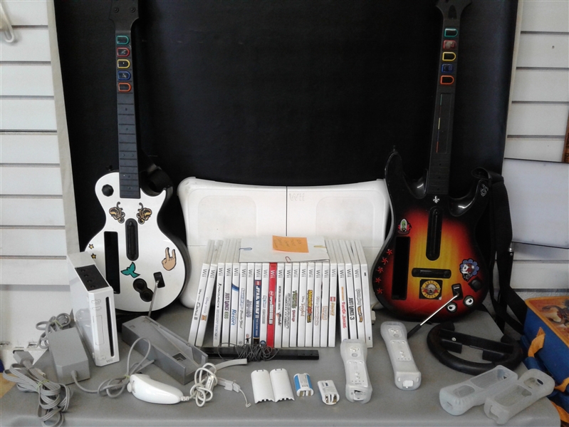 Wii console with games & accessories