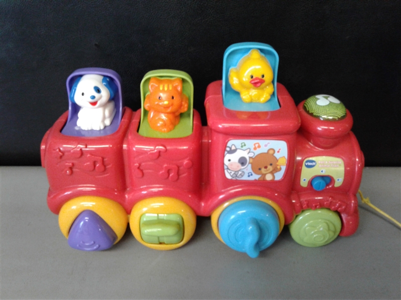 VTech Roll and Surprise Animal Train and Thomas Train Push Pop Toy