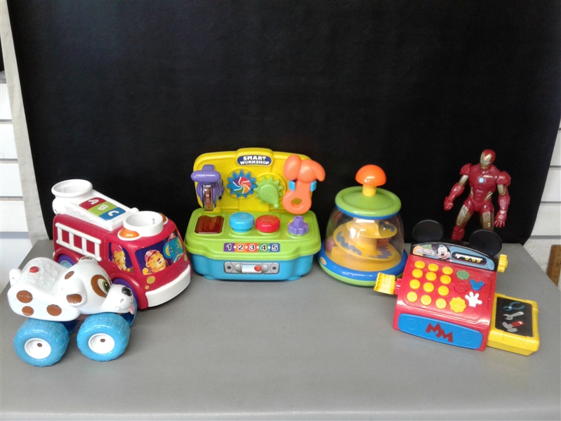 Toddler Toy Lot- Workshop, Mickey Cash Register and more