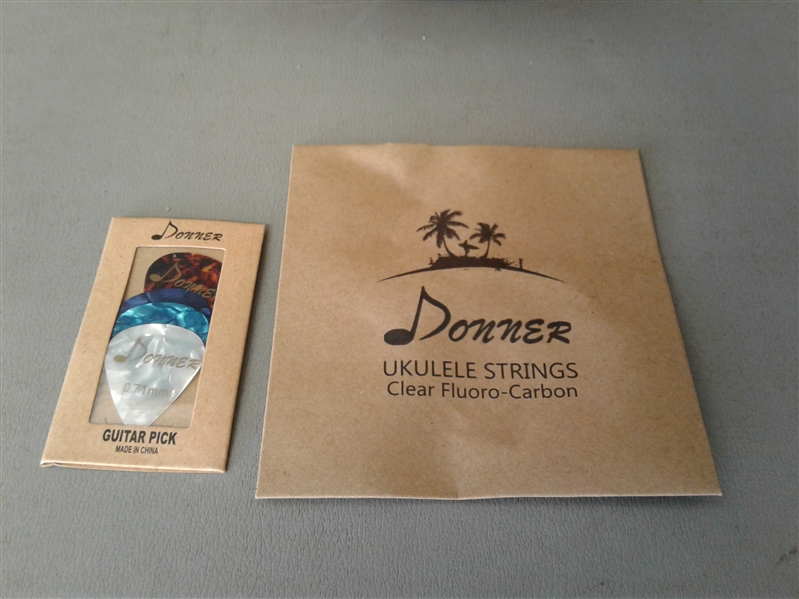  Donner Concert Ukulele Starter Kit With Strap Nylon String Tuner