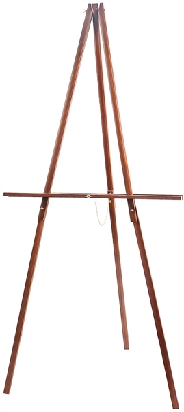 CONDA 66“ Wooden Tripod Display Floor Easel & Artist Easel, Adjustable Tray Chain Pine Brown Wood