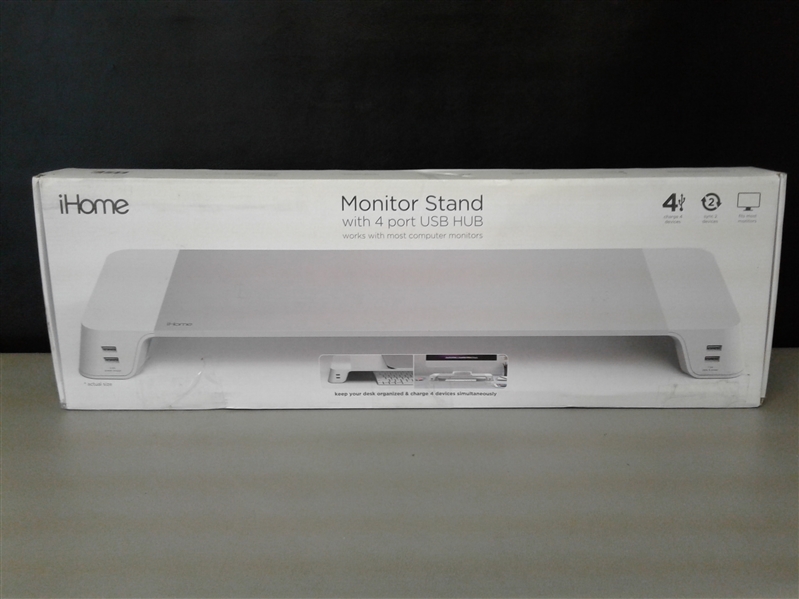 Apple iHome Computer Monitor Stand with 4 Port USB Hub