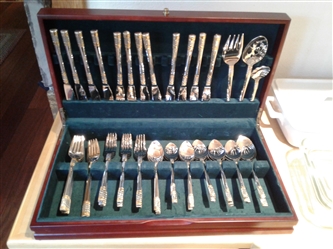 Golden Corsica by Wallace Silver Flatware Set in Box