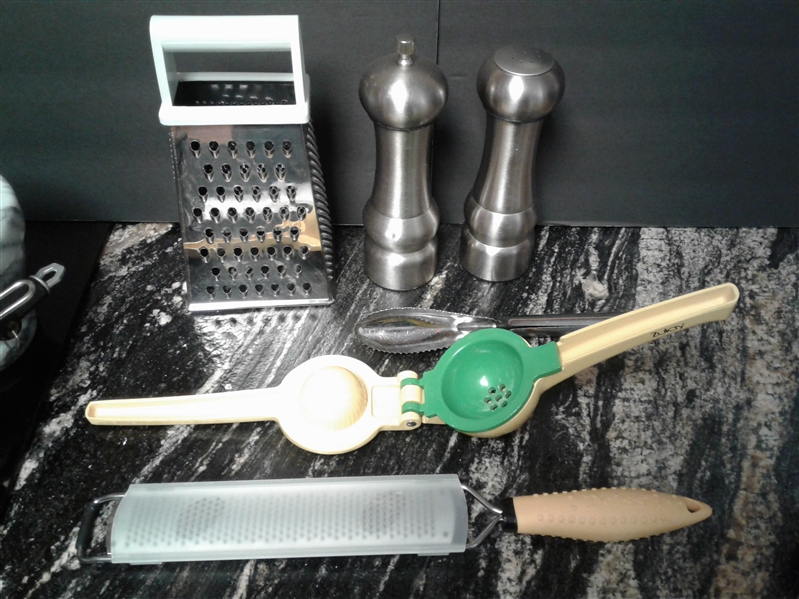 Cutting boards, strainers, measuring cups and other kitchen gadgets