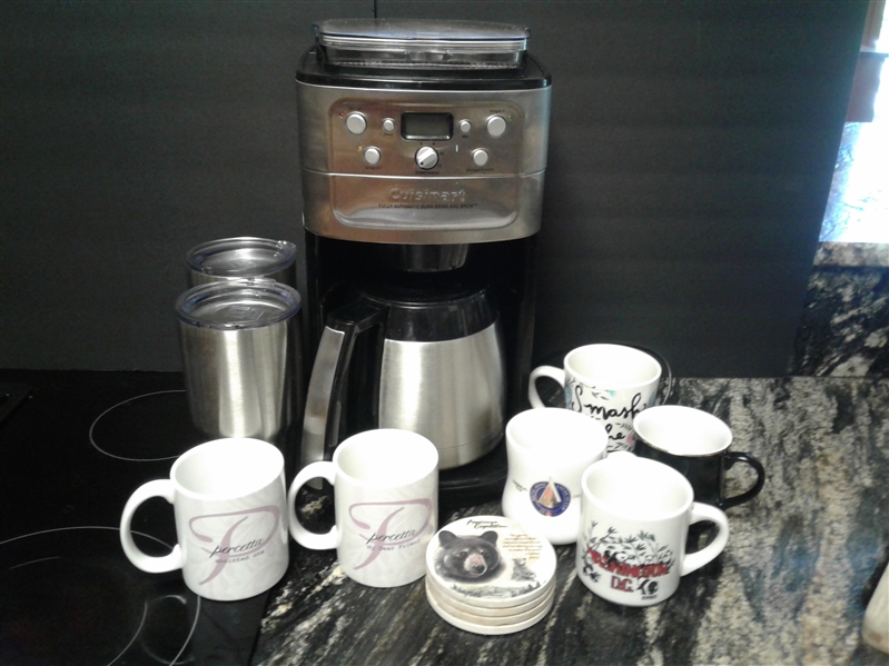 Cuisinart Automatic Coffee Maker w/Grinder, Yeti Travel Cups, and Coffee Mugs