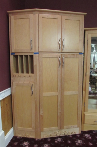 Solid Maple Pantry With Carved Accents