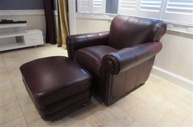 Lane Leather Chair and Ottoman