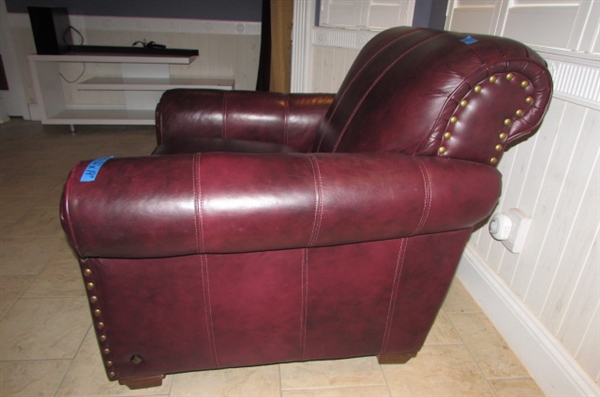 Lane Leather Chair and Ottoman