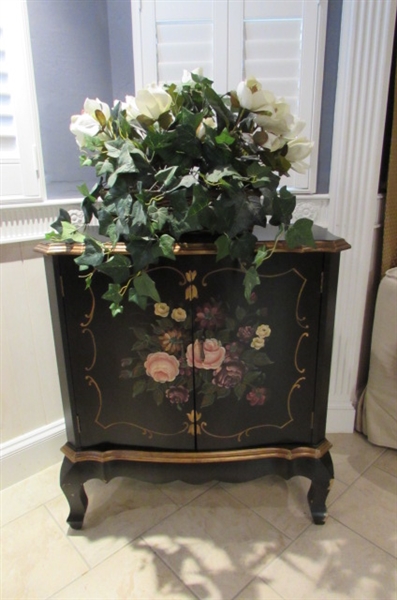 Ornate Floral Cabinet & Floral Arrangement