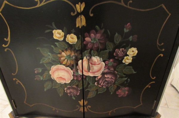 Ornate Floral Cabinet & Floral Arrangement