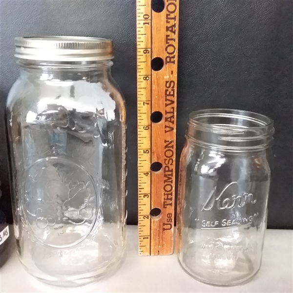 Various Size Canning Jars, Lids & Rims