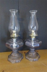 PAIR OF VINTAGE/ANTIQUE HURRICANE OIL LAMPS