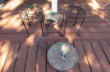ASSORTED METAL PLANT STANDS