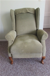 VINTAGE WINGBACK RECLINER WITH NEWER UPHOLSTERY