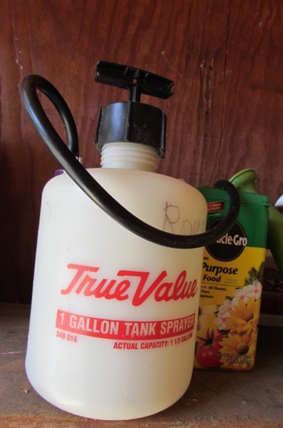 WATERING CANS, GARDEN SPRAYERS, FERTILIZERS, PLANT FOOD, INSECTICIDES AND MORE
