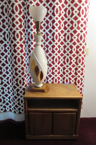 Wood T.V. Stand and Lamp