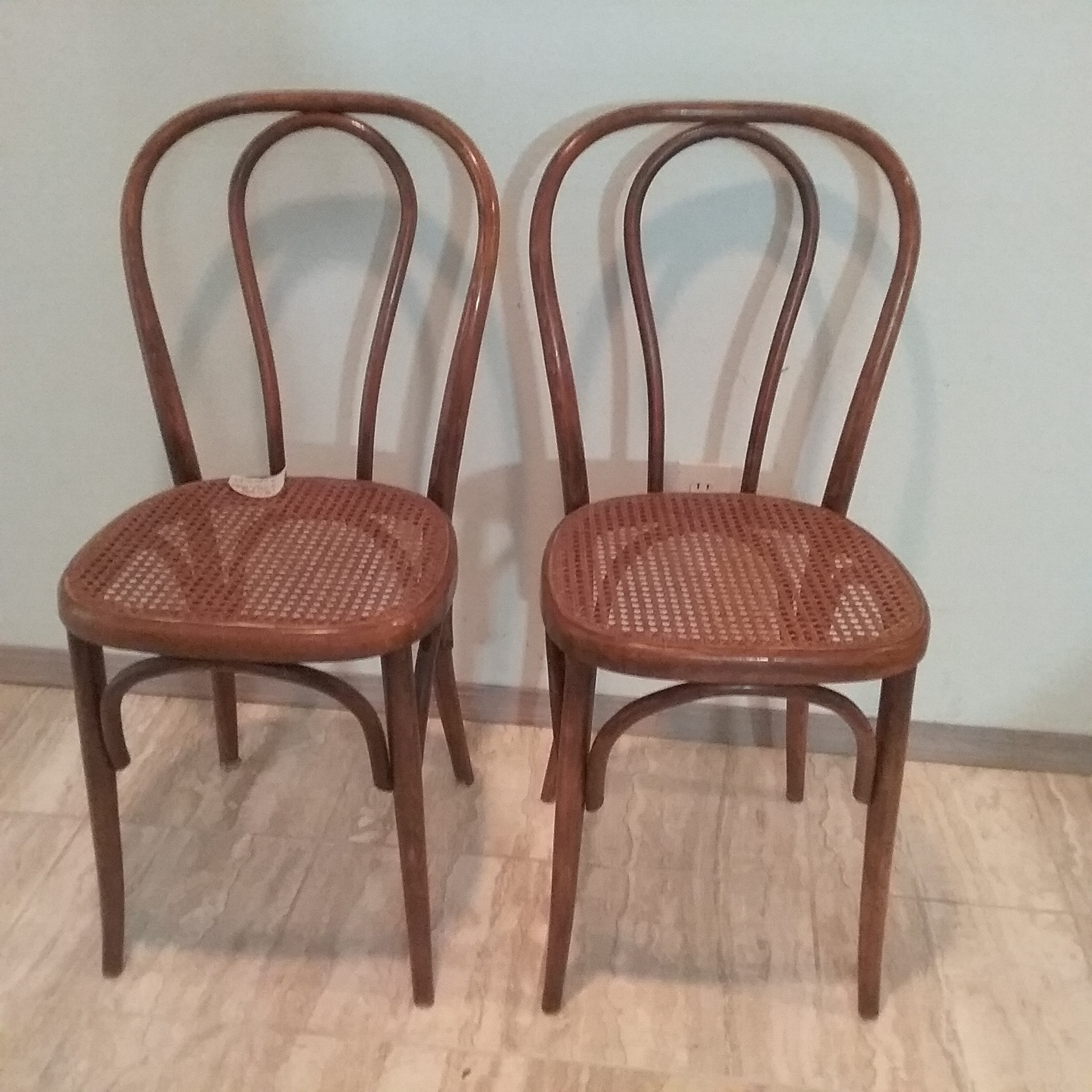 Lot Detail - PAIR OF BENTWOOD & CANED WOOD CHAIRS #1