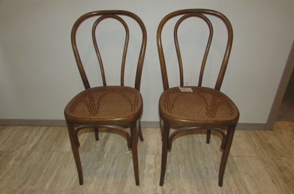PAIR OF BENTWOOD & CANED WOOD CHAIRS #2