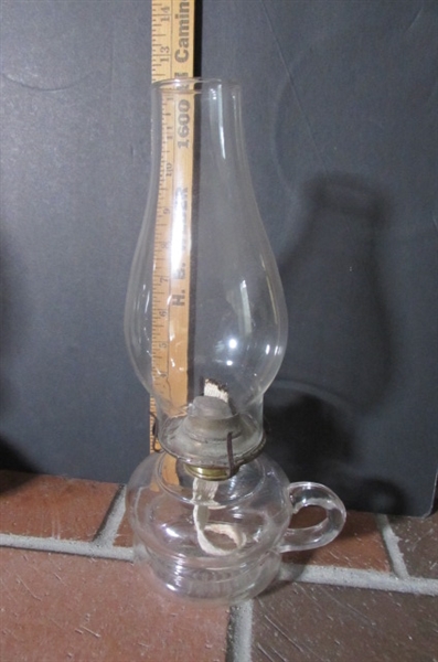 2 VINTAGE ALADDIN STYLE HURRICANE OIL LAMPS