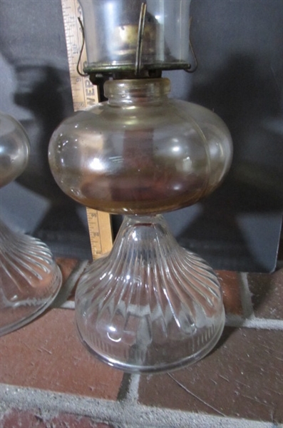 PAIR OF VINTAGE HURRICANE OIL LAMPS