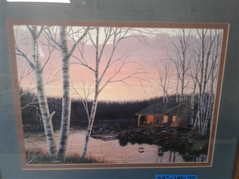 Matted and Framed Cabin Lake Print by J.Wiens