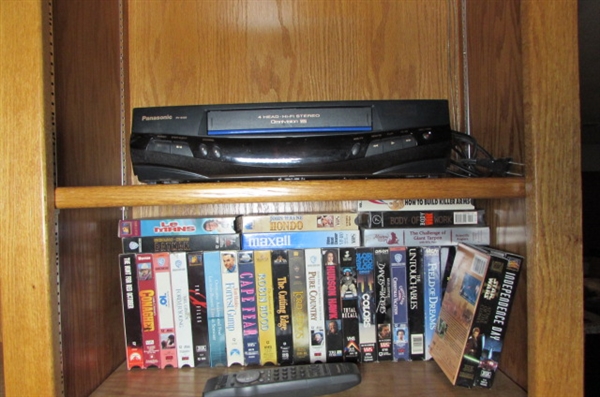 PANASONIC 4 HEAD VCR & COLLECTION OF VHS MOVIES