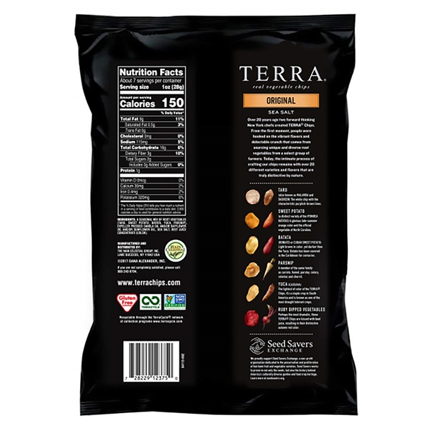 TERRA Original Chips with Sea Salt, 6.8 oz. Pack of 24
