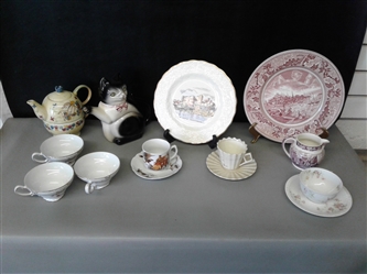 Tea Pots, Tea Cups, and Saucers