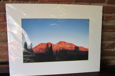 LARGE MATTED PHOTO OF MT. SHASTA BY JIM GREGG