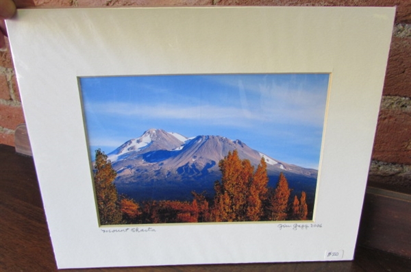 2 SMALL PHOTOS OF MT. SHASTA by JIM GREGG