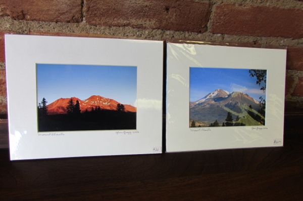 2 SMALL PHOTOS OF MT. SHASTA by JIM GREGG