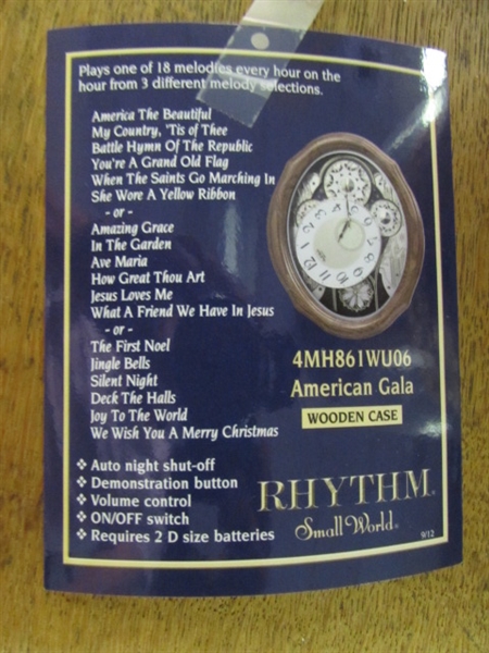 RHYTHM AMERICAN GALA MUSICAL WALL CLOCK - DISPLAY (16)