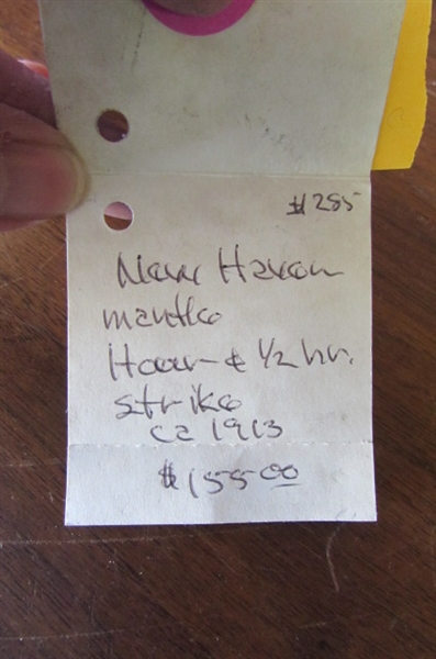 ANTIQUE NEW HAVEN NAPOLEONIC MANTLE CLOCK (67)