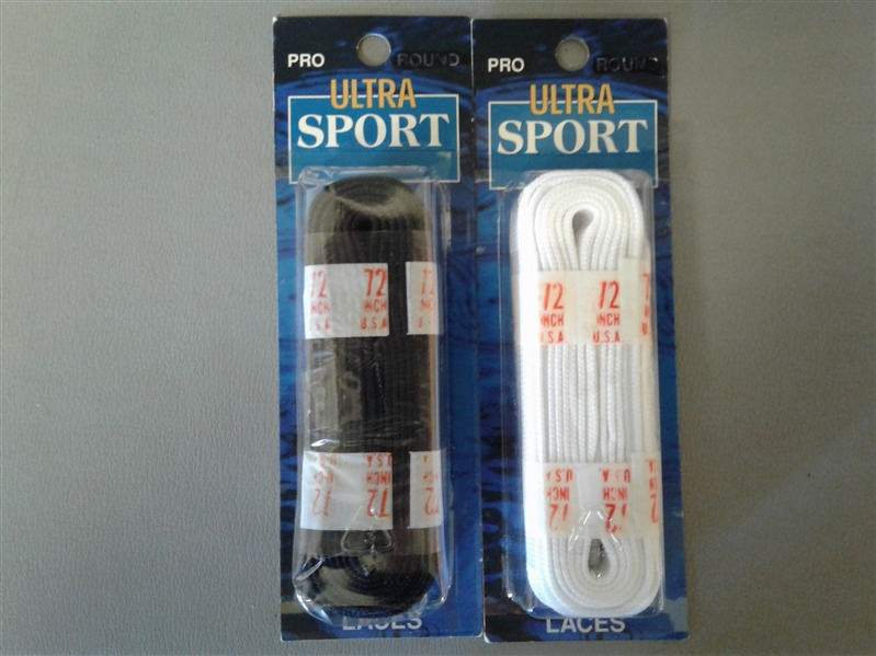 Ultra Sport Laces 72 White/Black 15 Pair