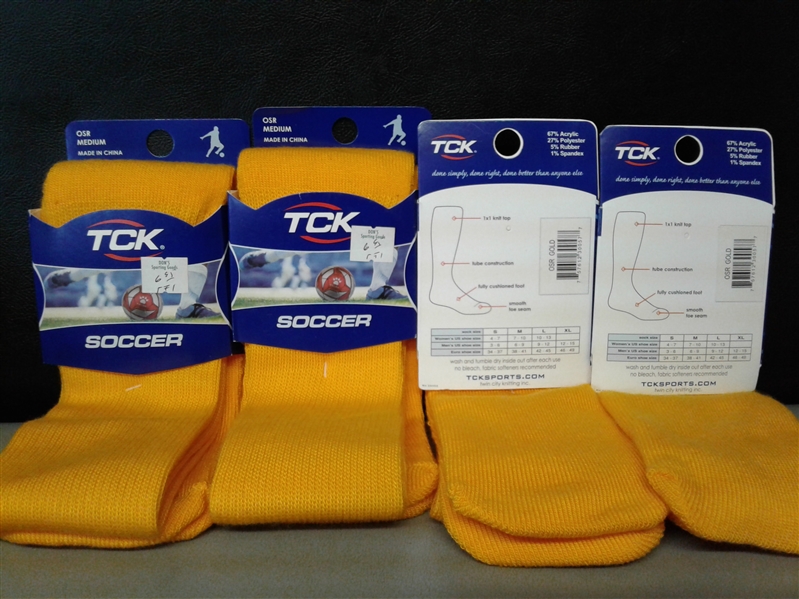 TCK Soccer Socks OSR Medium Gold 4 Pair
