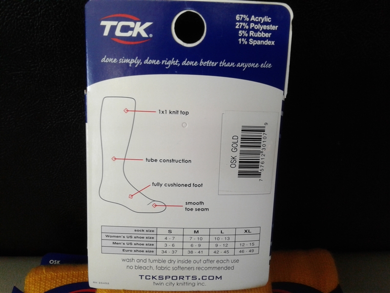 TCK Soccer Socks OSK Large Gold 3 Pair