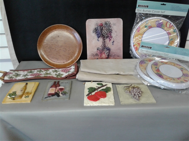 Burner Covers, Tablecloth, Wine Bag, Glass Cutting Board, and more
