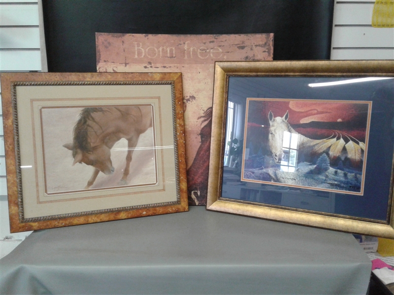 3 Large Horse Paintings