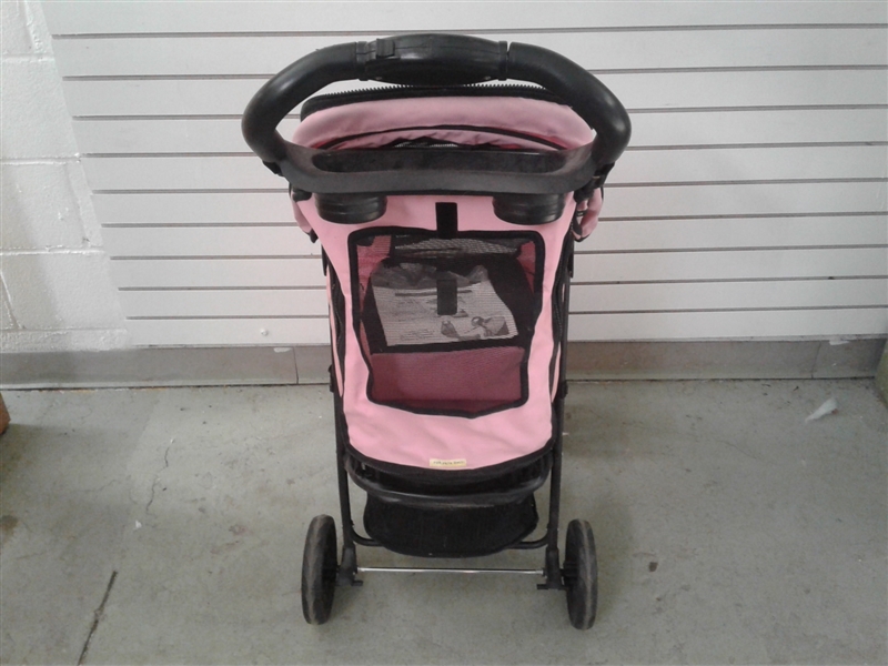 Pink and Black Dog Stroller