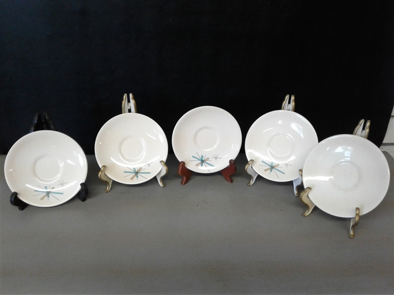 Teacups & Saucers and Enameled Teapot