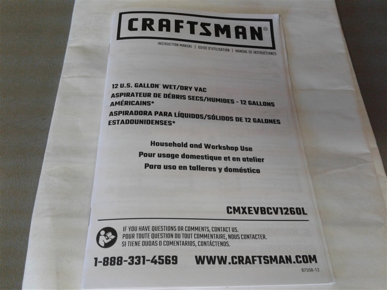Craftsman 12 Gallon Wet/Dry Vac