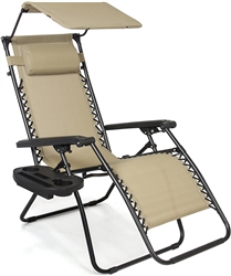 Oversized Zero Gravity Chair w/Canopy and Footrest