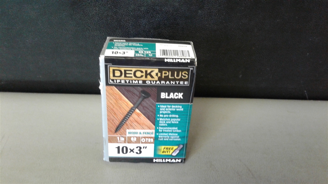 Deck Plus Wood & Fence T25 10x3 Screws- Black