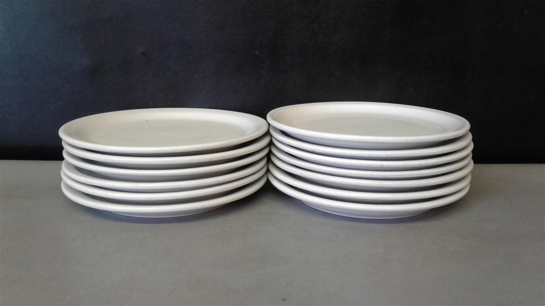 13 White Inter American Porcelain 9 Dinner Plates