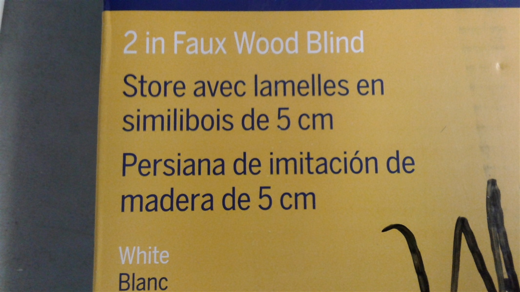 White Levolor Faux Wood Blind 
