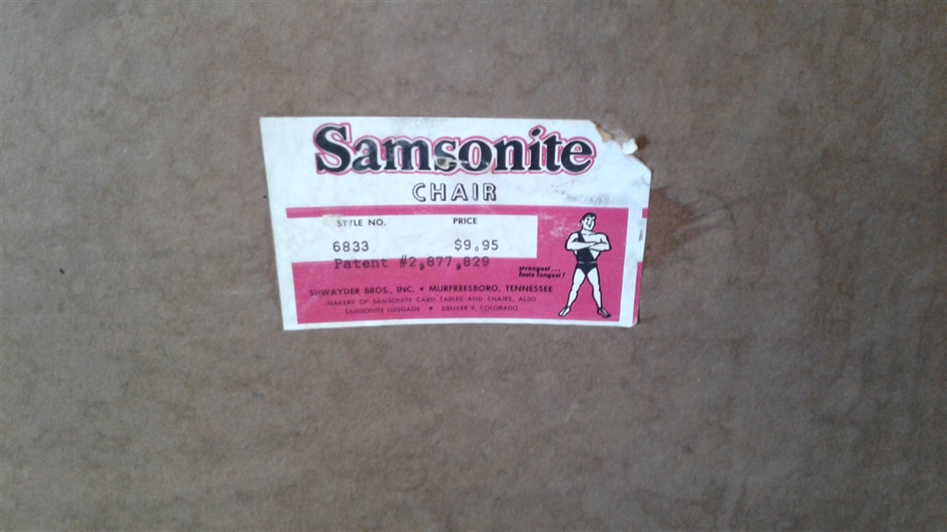 Vintage Samsonite Card Table w/4 Chairs