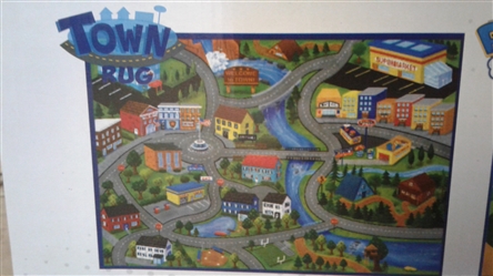 Town Rug Game Rug w/3 Toys- New