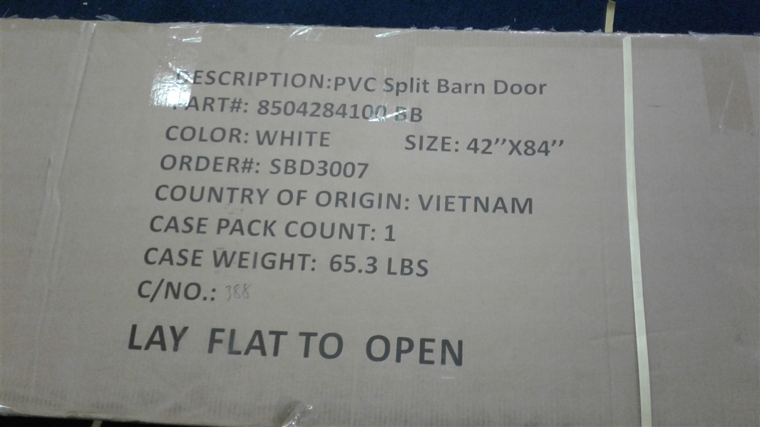 PVC Double Barn Door -White 42 x 84